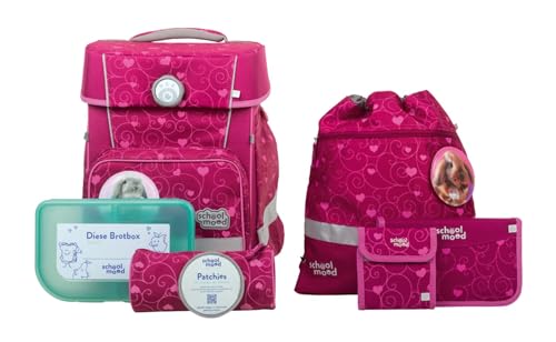 School-Mood Schulranzenset Champion Maxx Hannah (Hase), 7-teilig Grundschule Schulrucksack Schulranzen
