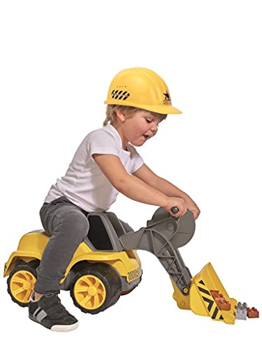 BIG - Power-Worker Maxi-Loader - Kinderfahrzeug, geeignet als Sandspielzeug und für das Kinderzimmer, Baggerfahrzeug zum Sitzen bis 50 kg, für Kinder ab 3 Jahren, Gelb