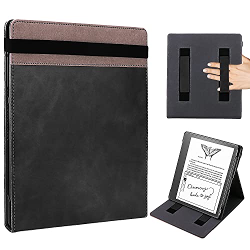 WALNEW Hülle für Kindle Scribe(10,2-Zoll, 2022), Ständer Multi-Blickwinkel Schutzhülle Cover mit Zwei Handriemen, Stifthalter und Magnetische Auto Sleep/Wake Funktion, für Amazon Kindle Scribe