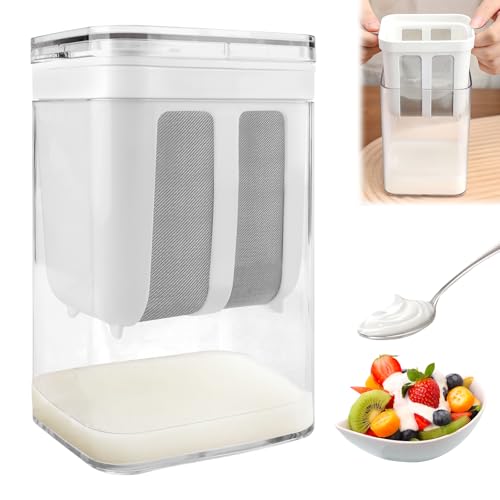 Frischkäsebereiter, Joghurt Sieb Mit Deckel, Waschbar Molkeabscheider, Wiederverwendbarer Feine Filtersiebe, 1100ml Feinmaschiges Joghurt Sieb, Joghurtbereiter Für Saft, Milch, Küchenzubehör