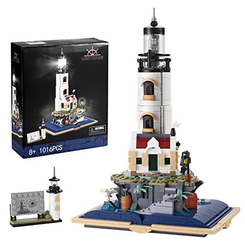IKUPER Ideas Leuchtturm Bausatz, Sammlerstück zum Ausstellen Modell, Bausteine Spielzeug für Haus- und Büro-Deko, Kreatives Geschenk für Erwachsene und Kinder Mädchen Jungen ab 8 Jahren (1016 Stück)