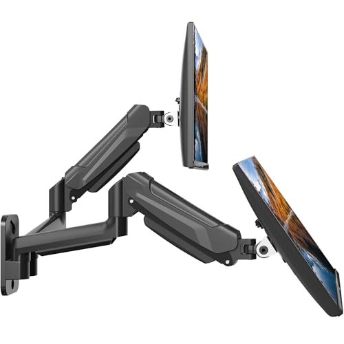 BONTEC Dual Monitor Wandhalterung für 13-32 Zoll Bildschirme, Höhenverstellbar, Schwenkbar & Neigbar, VESA 75x75/100x100, Bis zu 9 kg pro Arm, Monitor Halterung für Büro & Gaming, Gaming Zubehör