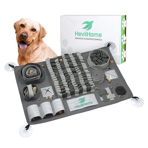 HeviiHome® - Schnüffelteppich für Hunde- Intelligenzspielzeug Haustier - Schleckmatte Hund - Das Interaktives Hundespielzeug ist rutschfest Robust und Waschbar- Schnüffeldecke für Aller Art