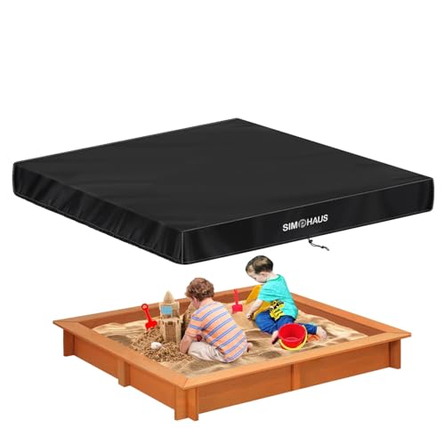 SIMPHAUS Sandkasten Abdeckung 180x180x20cm Wasserdicht Sandkasten Abdeckplane Sandkastenabdeckungen,Sandkistenabdeckung mit Kordelzug,Schutzhülle Sandkasten,Poolabdeckung,Spielkiste Abdeckhaube