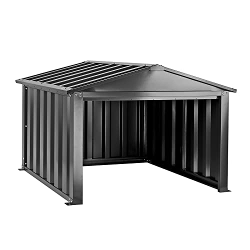 Dema Mährobotergarage, Mähroboter Rasenmäher Garage, Überdachung Metall, anthrazit, 89x85x63 cm, wetterfest, Schutzüberdachung für Mähroboter