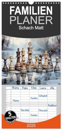 Familienplaner 2025 - Schach Matt mit 5 Spalten (Wandkalender, 21 cm x 45 cm), CALVENDO