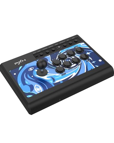PXN 008 Arcade Fight Stick - Arcade Stick mit 360° Circular Joystick, Blue-Switch Mechanischen Tasten und Audioanschluss, Turbo-Funktion - Arcade Fightstick für PC, PS3, PS4, Xbox und Switch