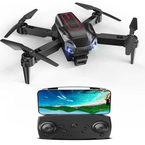 Drohne mit Kamera 4k,Drohne 4k,Drohne Kinder,mini Drohne mit Kamera für Erwachsene,Flip mode, 2 Akku Lange Flugzeit,Headless ModusAbflug/Landung mit einer Taste, RC Quadcopter für Anfänger-Rot