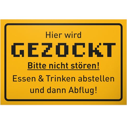 DankeDir! Hier wird gezockt Schild - Partydeko Zocker Geschenkidee Deko Spielzimmer Schüler Türschild Zimmer Party - Teenager Geschenk Gamer Geburtstagsgeschenk Dekoration Jugendlicher