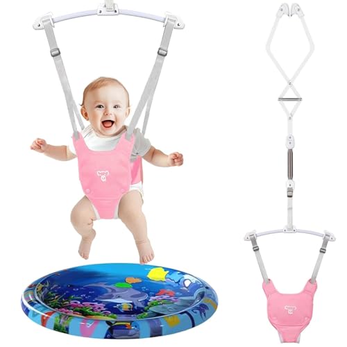 Türhopser baby, Baby Doorway Jumper mit verstellbarem Gurt, Protable Baby Jumper und Bouncers, einfach zu montieren, Kleinkind Bouncer Schauke mit Wassermatte