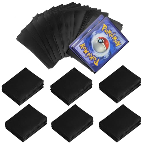 Diompirux 300 Stück 66 x 91mm Premium Kartenhüllen, Pocket Pages für Tauschkarten, Schwarze Sportkarten Schutzhüllen, Praktischen Taschen für Sammler, für Trading Cards, Pokemon, Münzen, MTG