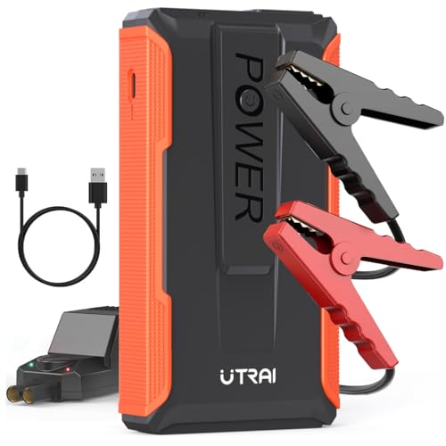 UTRAI Starthilfe Powerbank, 2500A Spitzstrom Auto Starthilfe 12V (Bis Zu 7,5L Benzin Oder 5,5L Dieselmotor) Starter Powerbank mid Intelligentes Starthilfekabel, LED Taschenlampe,USB Ausgänge