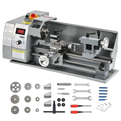 CREWORKS Metalldrehmaschine 600W Drehmaschine 8 x 14 Zoll Tischdrehmaschine 210 x 350MM Drehbank Metall 2250 RPM Mini-Metalldrehmaschine für Metallbearbeitung Metal Lathe (8 x 14 Zoll)