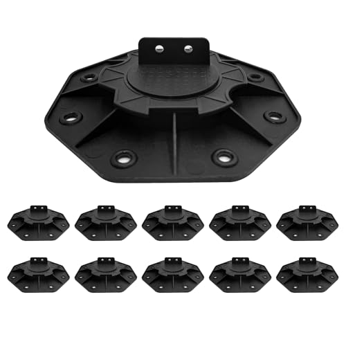 LEBAHAN 10 Stück Stelzlager Höhenverstellbar 30-60mm, Stelzlager für Terrassendielen, PP-Material, für Wasserspielbrunnen, Terrassengärten, Hofpflasterungen, Gartengestaltung usw