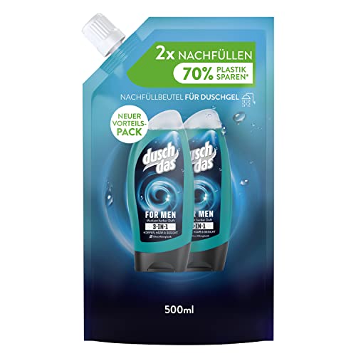 Duschdas 3-in-1 Duschgel & Shampoo For Men Nachfüllbeutel Duschbad mit Fresh-Energy-Duftformel sorgt für einen erfrischenden Start in den Tag 500 ml 1 Stück
