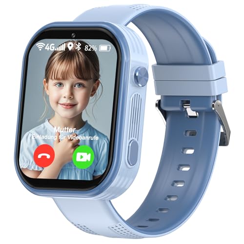 clleylise Smartwatch Kinder, Newly Upgraded Smartwatch Kinder mit GPS, Telefon, Videoanruf, Voice Chat, SOS, Schulmodus, Schrittzähler, Wecker, Kinderuhr für Mädchen und Jungen 4-18 Jahren