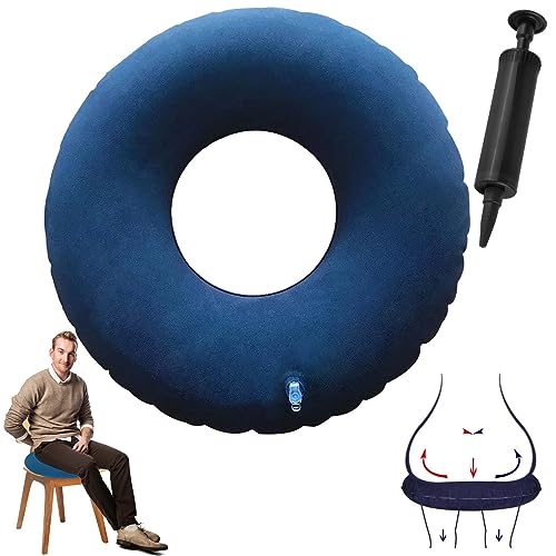 Sitzring Nach Op: 40cm Orthopädische Sitzkissen, Donut-Sitzkissen, Hämorrhoiden Sitzkissen, Orthopädisches Rundkissen mit Pumpe, Aufblasbares Ringkissen für Entzündungen, Zysten, Hämorrhoiden