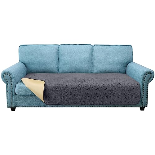 Granbest Super Weiche Dicke Sofa Sitzkissen Bezüge rutschfeste Sitzbezüge für 3-Sitzer Sofa Große Couch Kissenbezug für Haustiere (3-Sitzer, Grau)