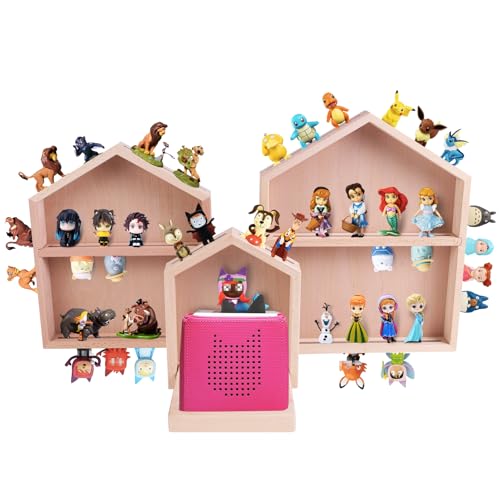 Givilio Tonie Regal für Toniebox, 3 kleine Hausform Tonie-Regal für all Ihre Tonie-Accessoires, Toniebox-Figuren und Tonie-Figuren, Display-Sammlung, Display-Puppen