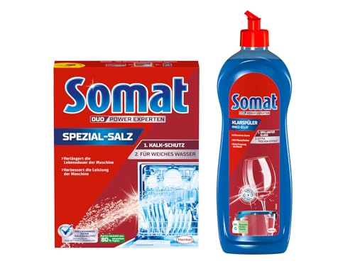Somat Spülmaschinenpflege SET, Klarspüler 750ml & Spezial-Salz 1,2Kg, Wasser