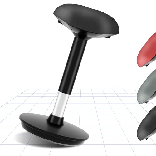 FLEXISPOT Ergonomie Wobble Hocker Arbeitshocker Bürohocker Ergonomische Stehhilfe Hoch verstellbar Sitzhocker Drehhocker Perfekt für Stehpult (schwarz)