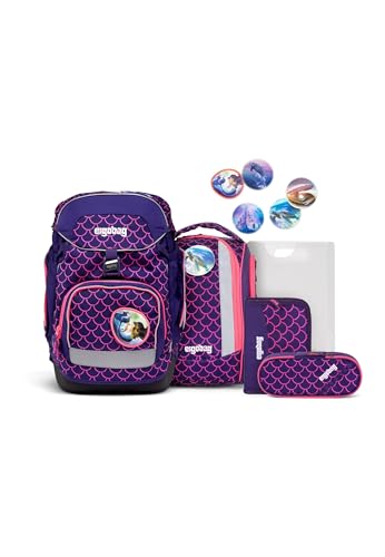 ergobag Pack Set ergonomischer Schulrucksack, Schulranzen, Vorgänger-Kollektion, flexibel 6-teilig 1.Klasse Grundschule