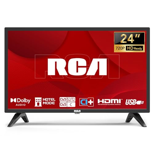 RCA TV 24 Zoll Fernseher(60cm) HD Ready Dolby Audio Triple Tuner(DVB-T/T2-C-S/S2) USB Media Player HDMI CI/CI+ Hotelmodus(2024)
