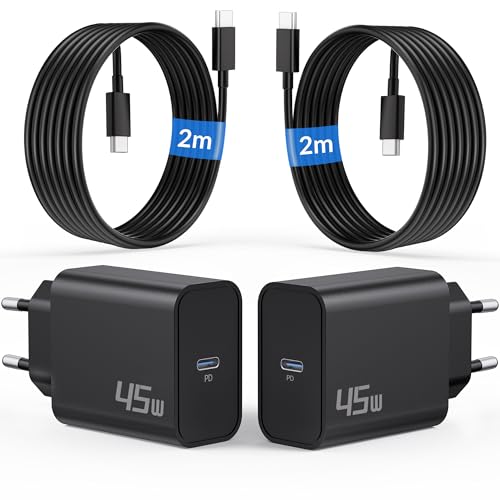 45W Ladegerät USB C Schnellladekabel für Samsung Galaxy S25 Ultra S24 S23 S22 FE 5G A55 A54 A53 A35 A25 A15, Note, Tab S8 S9, Ladekabel Super Fast Charger Schnelladegerät mit 2M Typ C Kabel, 4-Pack