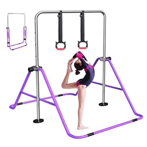 FBSPORT Gymnastikstange Kinder mit Verstellbarer Höhen und Turnen, Faltbarer Gymnastics Bars Turnreck Reckstange Outdoor Indoor, Erweiterbare Junior-Heimausrüstung Stangen für Kinderheimtraining