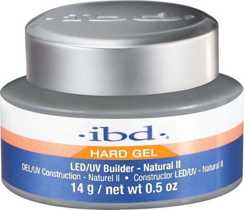 IBD Hard Gel – LED/UV Builder Gel Natural II, 1er Pack (1 x 14 g) – MADE IN USA – Premium Aufbaugel für Gelnägel