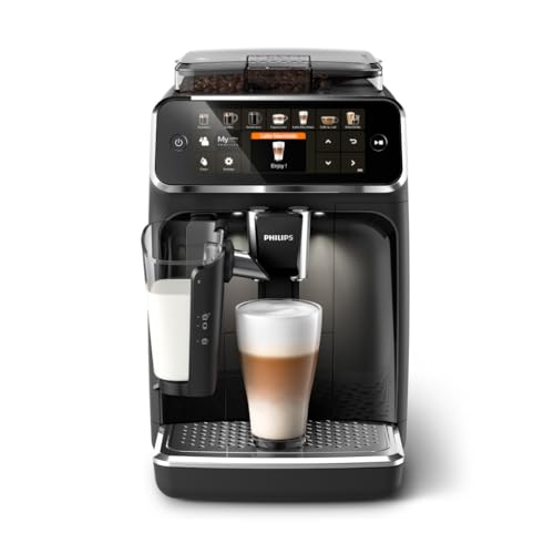 Philips Espressomaschine der Serie 5400 – Genießen Sie 12 Getränke, schnell reinigendes LatteGo, intuitives TFT-Display, anpassbare Kaffeeeinstellungen, erstklassiges Küchendesign (EP5441/50)