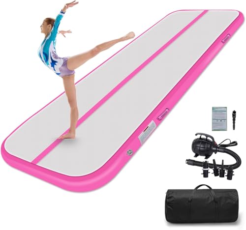 Air Matte Track, Gymnastikmatte 3/4/5/6m Turnmatte Aufblasbar Tumbling Matten mit Pumpe Trainingsmatte Fitnessmatte Yogamatte für Zuhause Outdoor