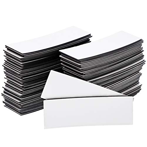Juvale Magnetstreifen zum Beschriften (Set, 100 Stück) - Wiederbeschreibbar, Trocken Abwischbar - Perfekt für Schulunterricht, Präsentationen, Bastelarbeiten - Weiß, 7,6 x 2,5 cm
