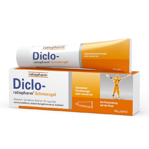 Diclo-ratiopharm® Schmerzgel: schmerzstillendes, entzündungshemmendes Gel bei rheumatischen Erkrankungen, Gelenkschmerzen, Prellungen und Zerrungen. Diclofenac-Natrium. 100 g