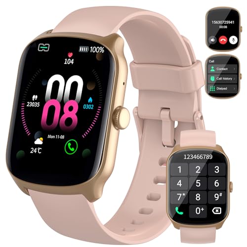 Smartwatch Herren Damen, 1,95' HD Gebogener Bildschirm Smart Watch, mit Bluetooth Anrufe, Pulsmesser Schlafmonitor, 112+ Sportmodi Fitnessuhr, IP68 Wasserdicht Schrittzähler Sportuhr für Android iOS