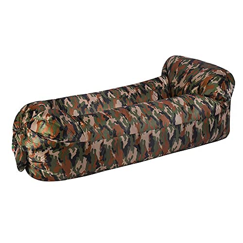 Surwin Wasserdichtes Aufblasbares Sofa,Tragbares Luft Sofa Aufblasbare, Air Lounger, Luftsofa Luftsack Für Outdoor, Strand, Reisen, Party, Camping Gadgets (Camouflage,185x70cm)