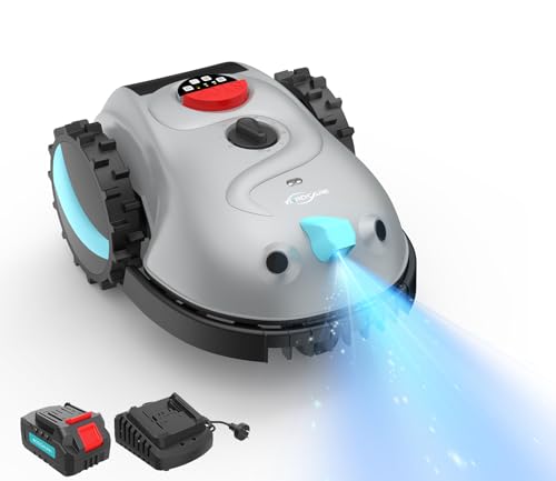 YARDCARE V100 Mähroboter ohne Begrenzungskabel, mit Vision-Navigation, Hindernisvermeidung(150 Arten), 4,0 Ah Akku Rasenmäher Roboter, Rasenroboter mit Graskamm, Ersatzklingen