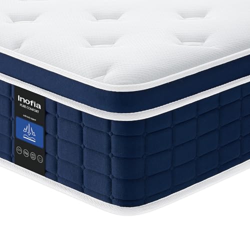 Inofia Matratze Ace Hybrid 160X200cm Höhe 26cm Taschenfederkernmatratze Härtegrad H3 Mittelfest 7-Zonen Federkernmatratze mit 100 Nächte Probeschlafen- Orthopädische Matratze für erholsamen Schlaf
