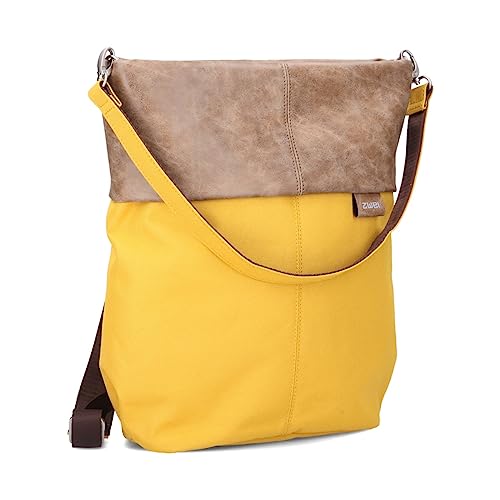 Zwei Damen Rucksack-Tasche Olli OR12 (7 Liter) Handtasche & Rucksack 2-in-1 wasserabweisende Schultertasche mit gepolstertem Laptopfach (bis 13'), Damentasche & Cityrucksack in Einem (yellow)