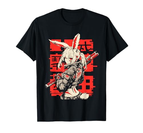 Anime Manga Cyberpunk Aesthetic Techwear Harajuku Bunny Girl T-Shirt