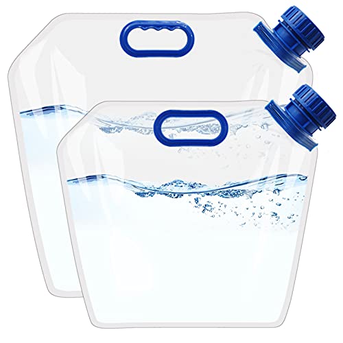 BLLREMIPSUR Wasserkanister Tragbar, Faltbar Wasserflaschen Trinkwasser Behälter für Outdoor kampierendes wanderndes Picknick BBQ (5L+10L)