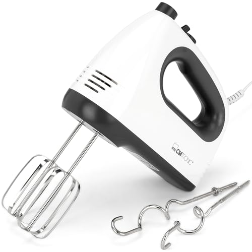 Clatronic Mixer | kraftvoller 400 Watt-Motor | Handmixer | Turbostufe & 5 Geschwindigkeitsstufen | Handrührgerät | spülmaschinengeeignete Edelstahlquirle und -knethaken | HM 3775