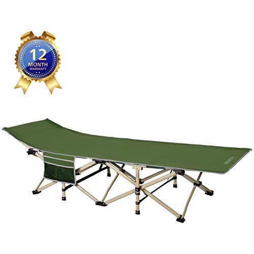 DRMOIS Camping Betten Feldbetten Klappbar, max Statische Belastbarkeit 260 kg Campingliege für Outdoor Camping Reisen Home Lounging Verwenden - Armeegrün