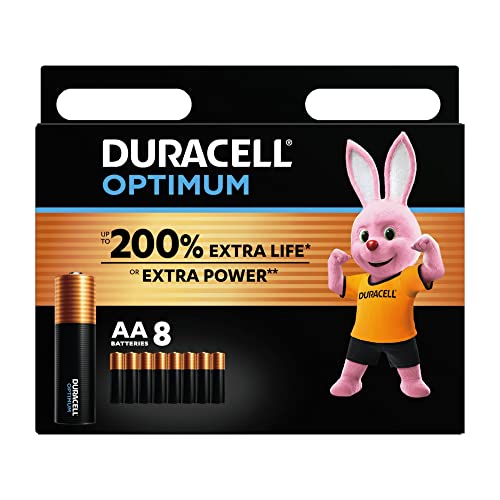 Duracell Optimum Batterien AA, 8 Stück, bis zu 200% zusätzliche Lebensdauer oder extra Power