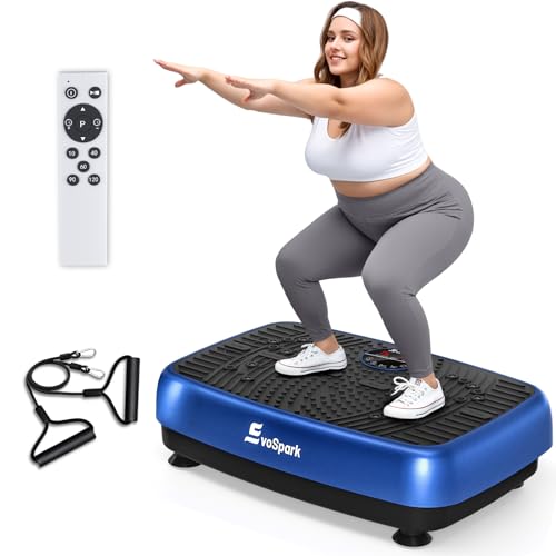 Vibrationsplatte, EvoSpark Vibrationsplatte Testsieger 2025 Verbesserte mit Doppelmotoren für Abnehmen, Ganzkörpertraining - Massagegerät, 450 LBS Power Plate Vibrationsplatte für Home Workout