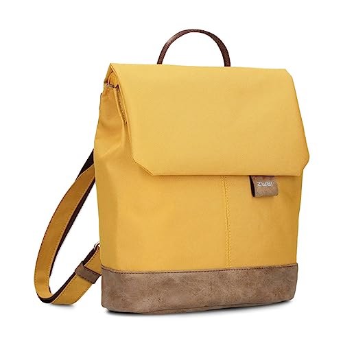 Zwei kleiner Damen City-Rucksack Olli OR80-4 Liter wasserabweisend gepolstertes Trennfach, Hauptfach mit Reißverschluss, Magnet-Verschlusskappe, Handyfach, robuster wasserfester Boden (yellow)