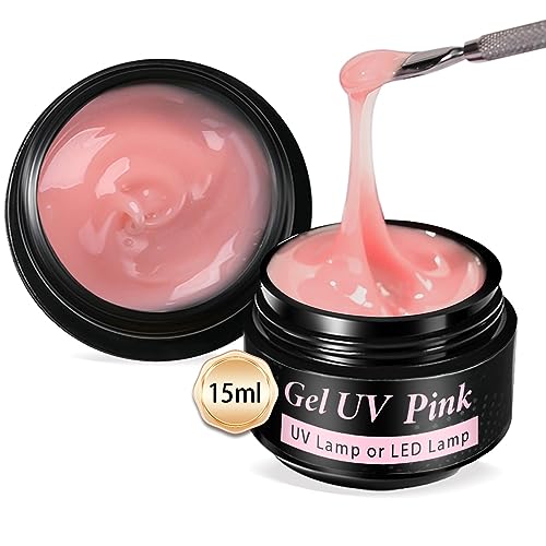 UV Nagelgel in 15g*2 Aufbaugel, aufbaugel für gelnägel, Versiegelungsgel für Gelnägel, Solid Farbgel und Poly Gel für Gelnägel, Nagelverlängerungen und Nail Art Design
