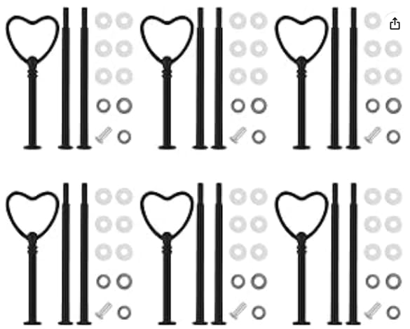 Nchdewui 6-StüCk Etageren Stangen Set, Etagere 3 Etagen, Cupcake StäNder, Etageren Stangen für Hochzeitstorte TortenstäNder (Schwarz)