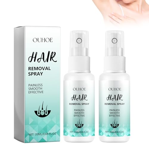 2 Stück Haarentferner Spray, Hair off Spray, Mildes Enthaarungsschaum, Schnelles Haarentfernungsspray, für Arme, Beine, Achseln, Unterarme (20 ML)