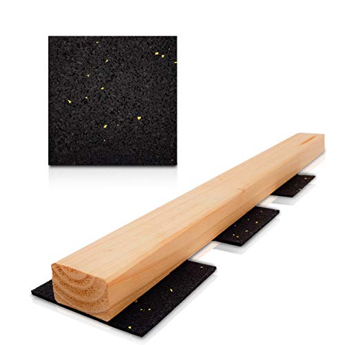 My Plast Terrassen-Pads – wasserbeständige Gummimatten für Terrassen-Holz, belastbare Bautenschutzmatte, 90 x 90 x 3 mm, 50 Stück